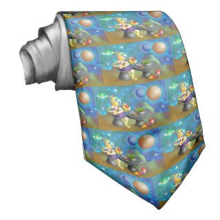 Lunch in Space Neck Ties