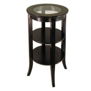 Winsome Genoa Espresso Wood End Table with Glass Top P.Number: 92318  
