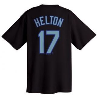 Todd Helton Colorado Rockies Name and Number T Shirt (Black, Small) : Clothing