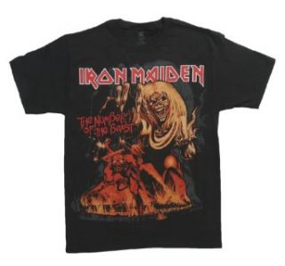 Global Men's Iron Maiden Number Of the Beast T Shirt: Music Fan T Shirts: Clothing