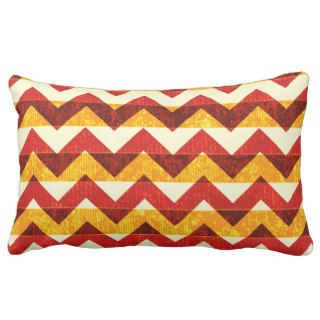 Brown Red and Yellow Indian Chevron Pillows