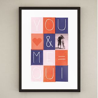 you me oui personalised photo love print by free your photos
