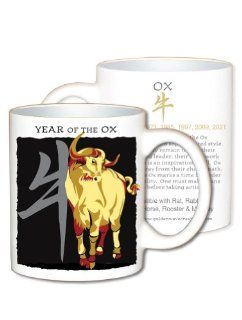 Asian Oriental Chinese Zodiac Coffee & Tea Mug Year of the Ox Birth Years 1913 1925 1937 1949 1961 1973 1985 1997 2009 Kitchen & Dining