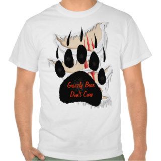 Grizzly Bear Don't Care Funny Claw Ripped T Shirt
