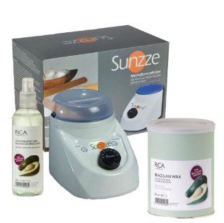 Sunzze Wachsdosen Erhitzer mit Deckel und Thermostat, Jetzt GRATIS mit Brazilian Wachs, Spatel und Lotion.: Drogerie & Körperpflege