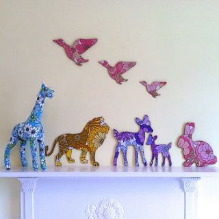 vintage fabric animal wall decoration by auntie mims