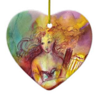 SAPPHO ,DANCE, MUSIC AND POETRY,Heart Christmas Ornament