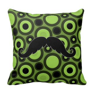 Mustache on Retro Background Pillows