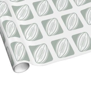 Ash Gray & White Rugby Gift Wrap Paper