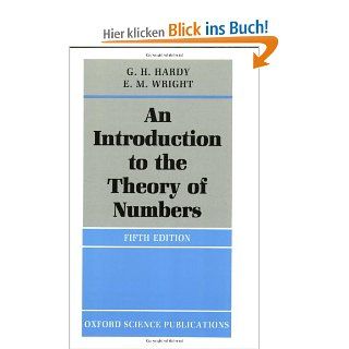 An Introduction to the Theory of Numbers Oxford Science Publications: G. H. Hardy, Godfrey H. Hardy, E. M. Wright: Fremdsprachige Bücher