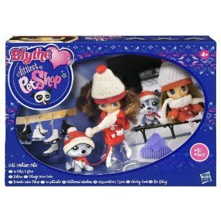 Littlest Pet Shop   Blythe   Cold Weather Cute / Eistanz   Set #B1   Puppe Blythe ca. 11cm & Husky #1617 & Zubehr   Hasbro: Spielzeug