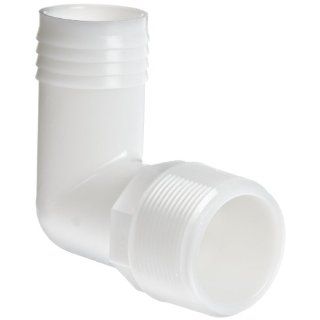 Thogus Nylon Tube Fitting, 90 Degree Elbow, White, 1/4" NPT Male x 5/16" Barbed (Pack of 10)
