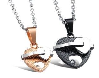 Happy Jewelry His & Hers Matching Set Titanium Couple I Am Your Heart Pendant Necklace Korean Love Style with a Gift Box and a Nice Small Gift: Jewelry
