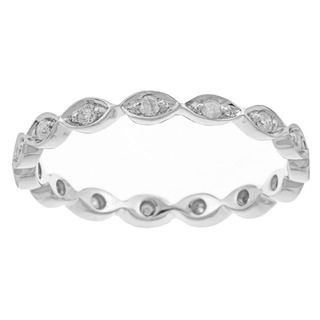 Beverly Hills Charm 10k White Gold 1/5ct TDW Diamond Eternity Stackable Band Ring Beverly Hills Charm Women's Wedding Bands