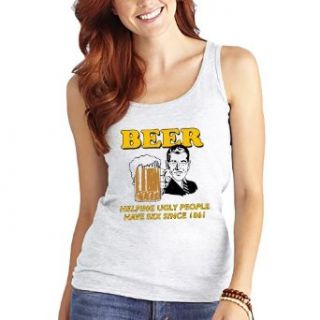 Womens Printed Graphic Beer Helping Ugly People Since 1861 Tank Top at  Womens Clothing store: Tank Top And Cami Shirts