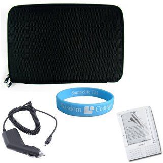 Black Hard Cube Nylon Carrying Case for  Kindle 2 which INCLUDES Wristband, Screen Guard, and Car Charger Kindle Store