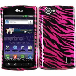 LG OPTIMUS M+ MS695 TRANSPARENT HOT PINK ZEBRA TP CASE ACCESSORY SNAP ON PROTECTOR: Cell Phones & Accessories
