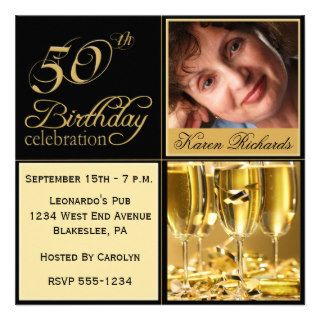 Elegant 50th Birthday Party Invitations