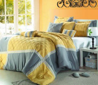 Chic Home 8 Piece Sadie Yellow Comforter Set, King  