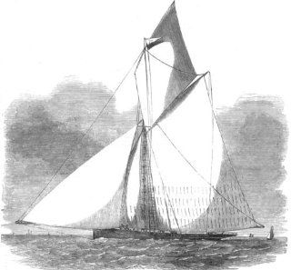 SAILING: Volante, winner of royal Thames Yacht club challenge cup, print, 1851  