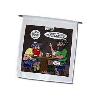 fl_56785_1 Rich Diesslins Out to Lunch Cartoons   OTL   The Invention of Bagpipes also known as Hide Your Cats   Flags   12 x 18 inch Garden Flag  Outdoor Flags  Patio, Lawn & Garden