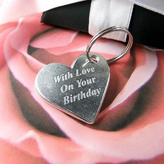 happy birthday heart/keyring by multiply design