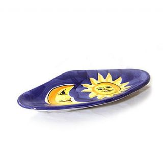 small sun and moon serving dish by erde ceramica