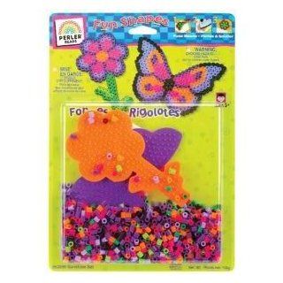 Toy / Game Perler great Fun Shapes Fuse Bead Kit Sunshine Set with reusable pegboard and ironing paper: Toys & Games