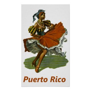 Puerto Rico ~ Vintage Caribbean Dance Travel Posters
