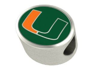 Miami Hurricanes Charm and Bead Fits Most European Style Bracelets Including, Chamilia, Troll and More. High Quality Bead in Stock for Immediate Shipping. Officially Licensed Jewelry