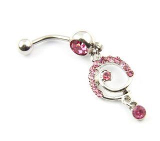 316L Surgical Steel 14 Guage Eddy Dangle Fashion Navel Belly Bar Ring Barbell Body Jewelry: Jewelry