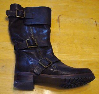 Farylrobin Women's Chocolate Brown Leather Boots sz 6.5 
