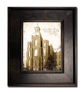 Antiqued Logan Temple Print  Large Black Frame  Perfect Wedding Gift, Christmas, Anniversary, Birthday, and House Warming Gift  Incourage Celestial Marriage  Mormon Temple  Home Decor  Framed Art  Help Children to Understand the Importance of the Temple  G
