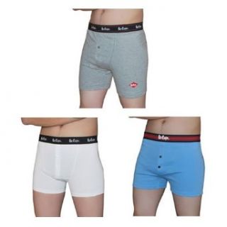 3 PACK: Mens Lee Cooper Button Fly Boxer Trunks / Underwear Briefs (Size: L) at  Mens Clothing store