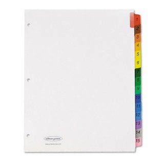 Multi Dex Index Assorted Color 15 Tab, Labeled 1 15, Letter, 15/Set : Binder Index Dividers : Office Products