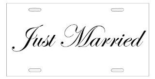 Just Married   Wedding License Plate   Pure White: Automotive