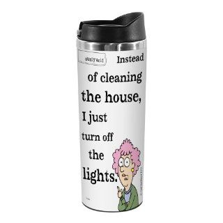 Tree Free Greetings TT01912 Aunty Acid 18 8 Double Wall Stainless Artful Tumbler, 14 Ounce, Instead of Cleaning Kitchen & Dining