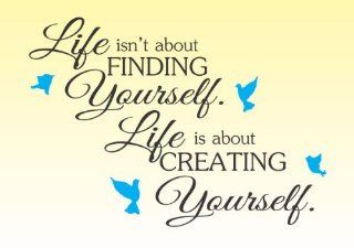 Life isn't about finding yourself life is about creating yourself Vinyl Wall Decals Quotes Sayings Words Art Decor Lettering Vinyl Wall Art Inspirational Uplifting   Wall Decor Stickers
