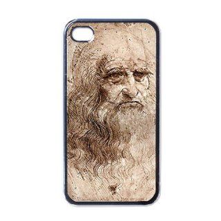 Leonardo Davinci Apple RUBBER iPhone 4 or 4s Case / Cover Verizon or At&T Phone Great Gift Idea: Cell Phones & Accessories