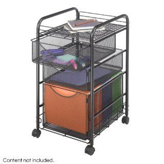Safco Products   Onyx™ Mesh File Cart with 1 File Drawer and 2 Small Drawers   5213BL   Color: Black   Dimensions: 15 3/4"w x 17"d x 27"h   Material: Steel Mesh;Steel (frame)   Get Onyx™ organized! Durable, contemporary mesh crea
