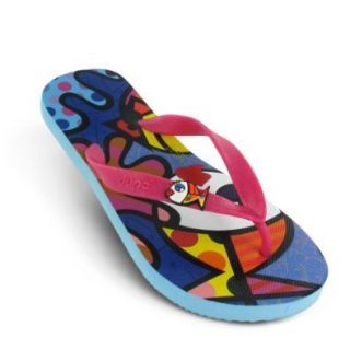 Romero Britto Flip Flops By Dupe   Fish Design   USA: Sandals: Shoes