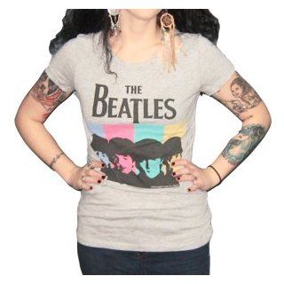 Beatles 'Color Heads' Girls Grey T Shirt (Girls 2XL): Fashion T Shirts: Clothing