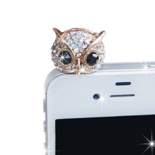 E.T. Cute High Quality Silver Owl Rhinestone 3.5 mm Earphone Jack Dust Plug iPhone 4/4S/5 ,Samsung S4 I9500/S3 I9300/S 2 I9200,iPad 2/Mini: Cell Phones & Accessories