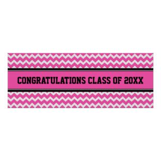 Congratulations Graduation Custom Year Banner Pink Poster