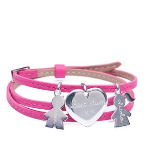 mother's leather wrap charm bracelet by merci maman