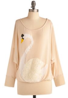 Summer of the Swans Sweater  Mod Retro Vintage Long Sleeve Shirts