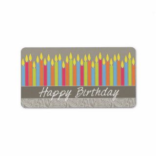 Happy Birthday Candles Personalized Address Label