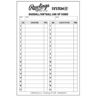 Rawlings System 17 Baseball/Softball Lineup Cards : Coach And Referee Scorebooks : Sports & Outdoors