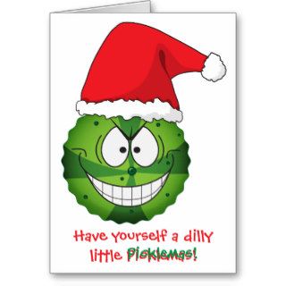 Weird Funny Bizarre Pickle Christmas Xmas Greeting Cards