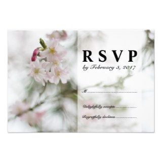Light Pink Spring Cherry Blossom Wedding RSVP Card
